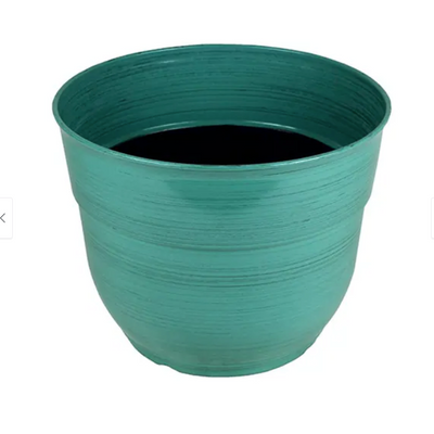 15" Plastic Color Brushed Glazed Pot Empty