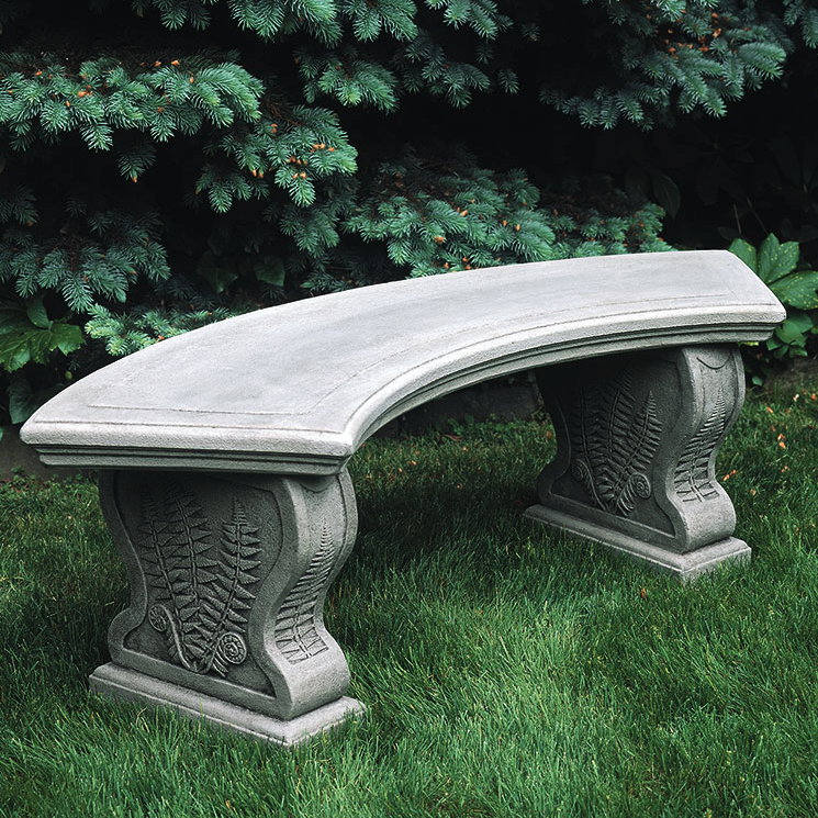 Curved Woodland Ferns Bench GS