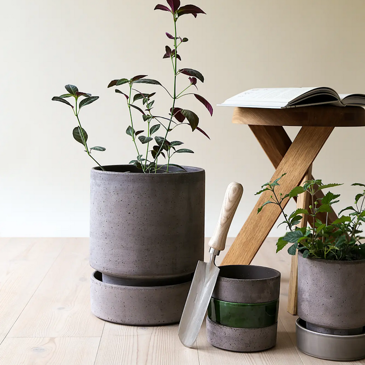 scandinavian plant pots Bergs Hoff Pot 18cm Raw Grey – Cornell Farm