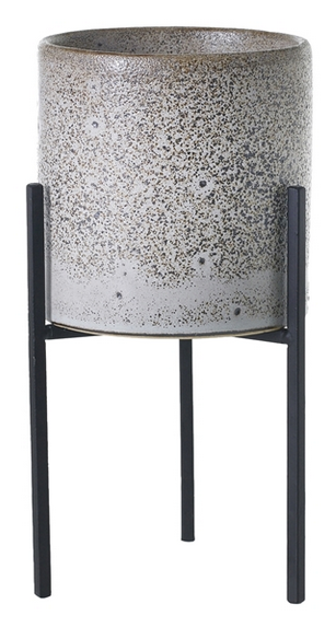 black plant stand with white pot Veranda Plant Stand 4.5x6.7 with Pot SET