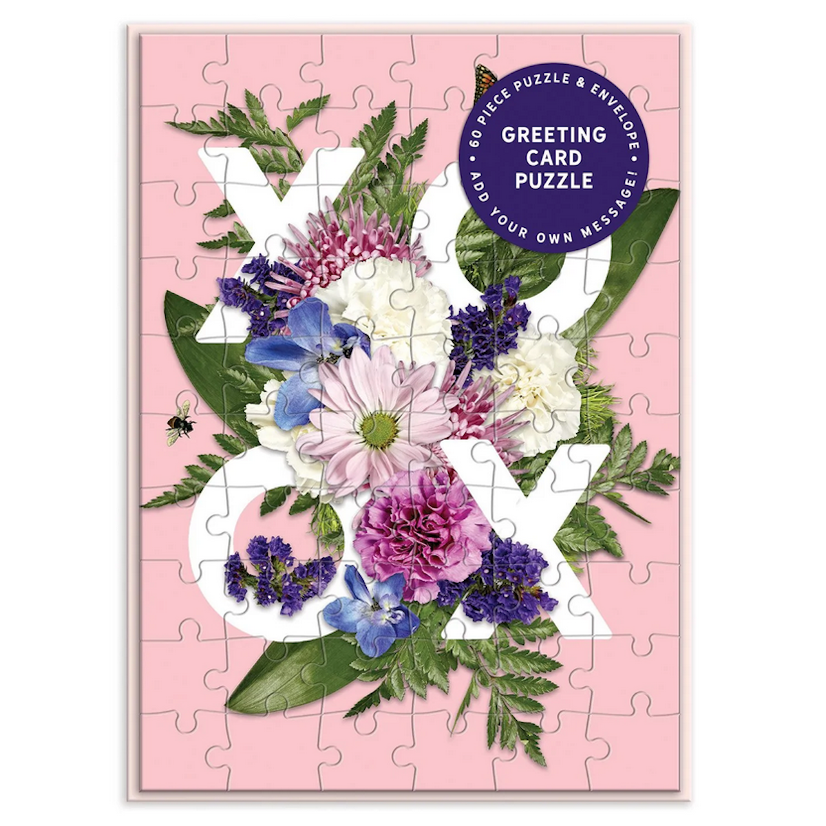 Say it with Flowers XO Greeting Card & Puzzle 60pcs