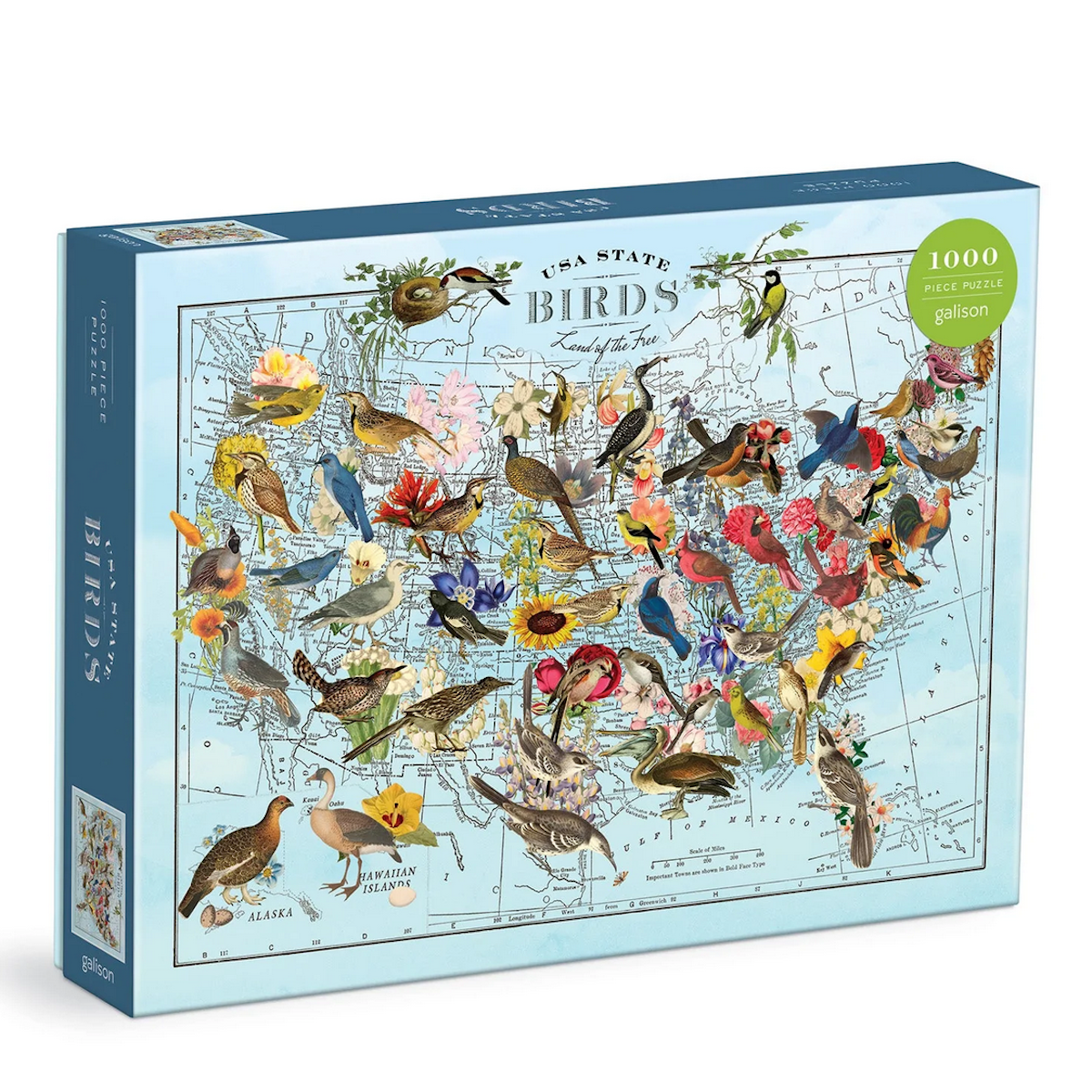 State Birds Wendy Gold Galison Puzzle 1000 pcs