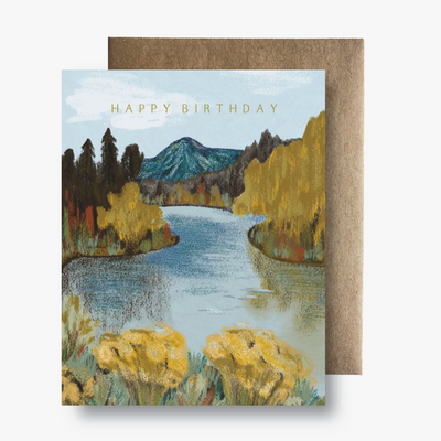 Maija Rebecca Hand Drawn HBD Bend River Card