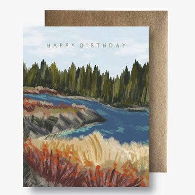 Maija Rebecca Hand Drawn HBD Descutes River Card