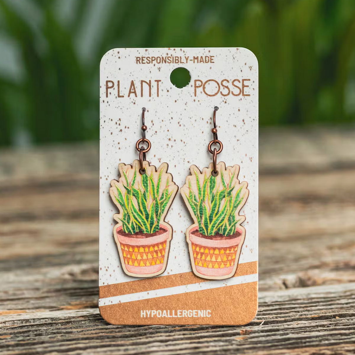 Plant Posse Snake Plant Dangle Earrings