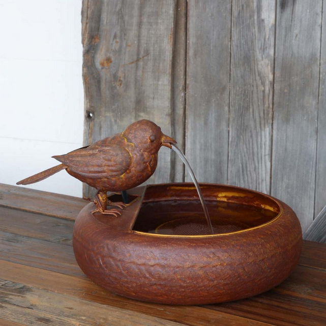 Folk Art Little Bird Fountain