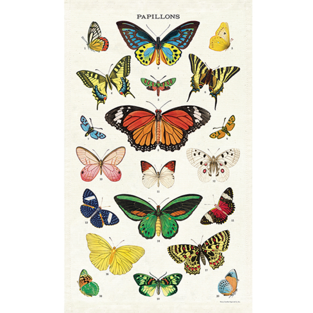 Cavallini Tea Towel Butterflies