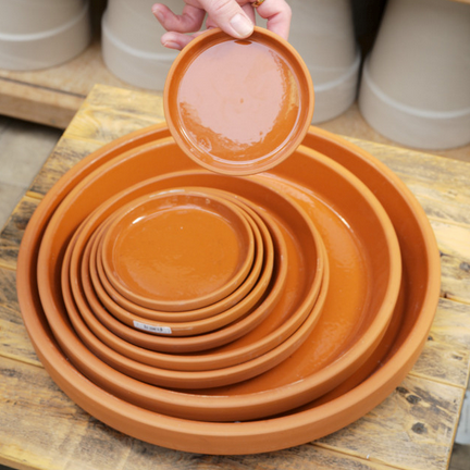 Terracotta German Glazed Saucer