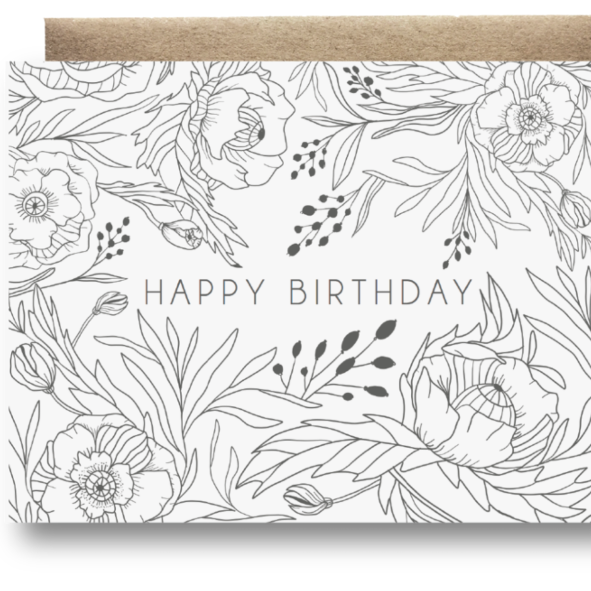 Maija Rebecca Hand Drawn HBD Poppy Dreams Card