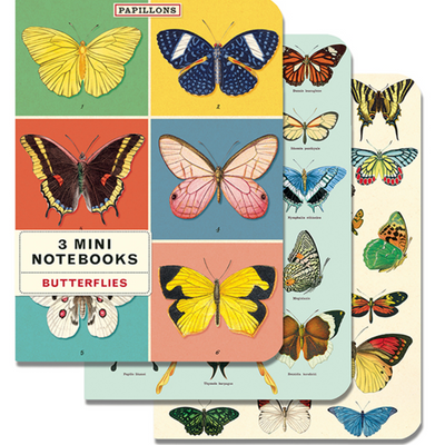 Cavallini Mini Notebook S/3 Butterflies