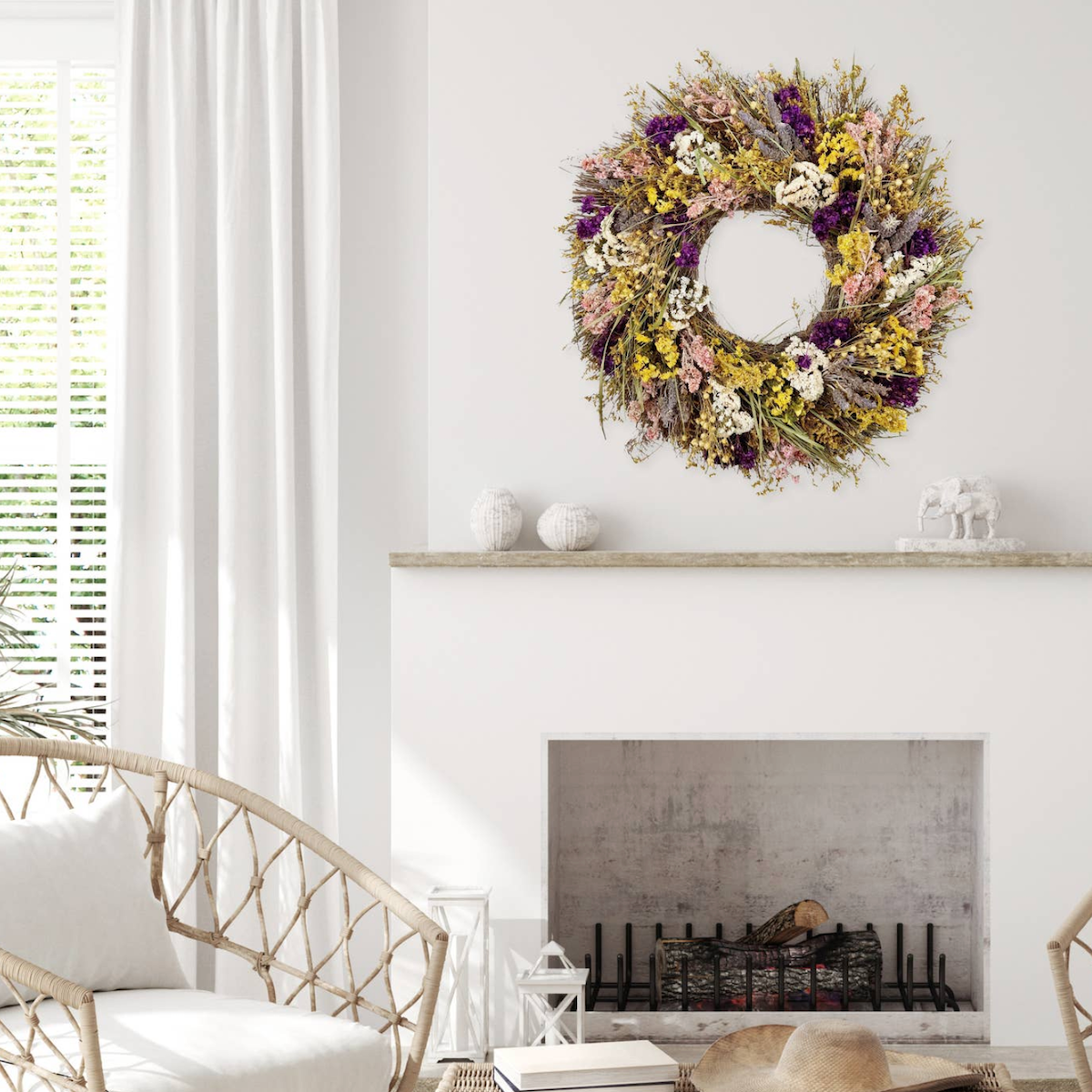 Dried Wreath 18" Sunshine