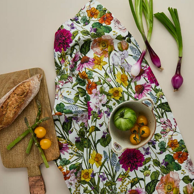 Luxury 'Bountiful Blooms' Tea Towel