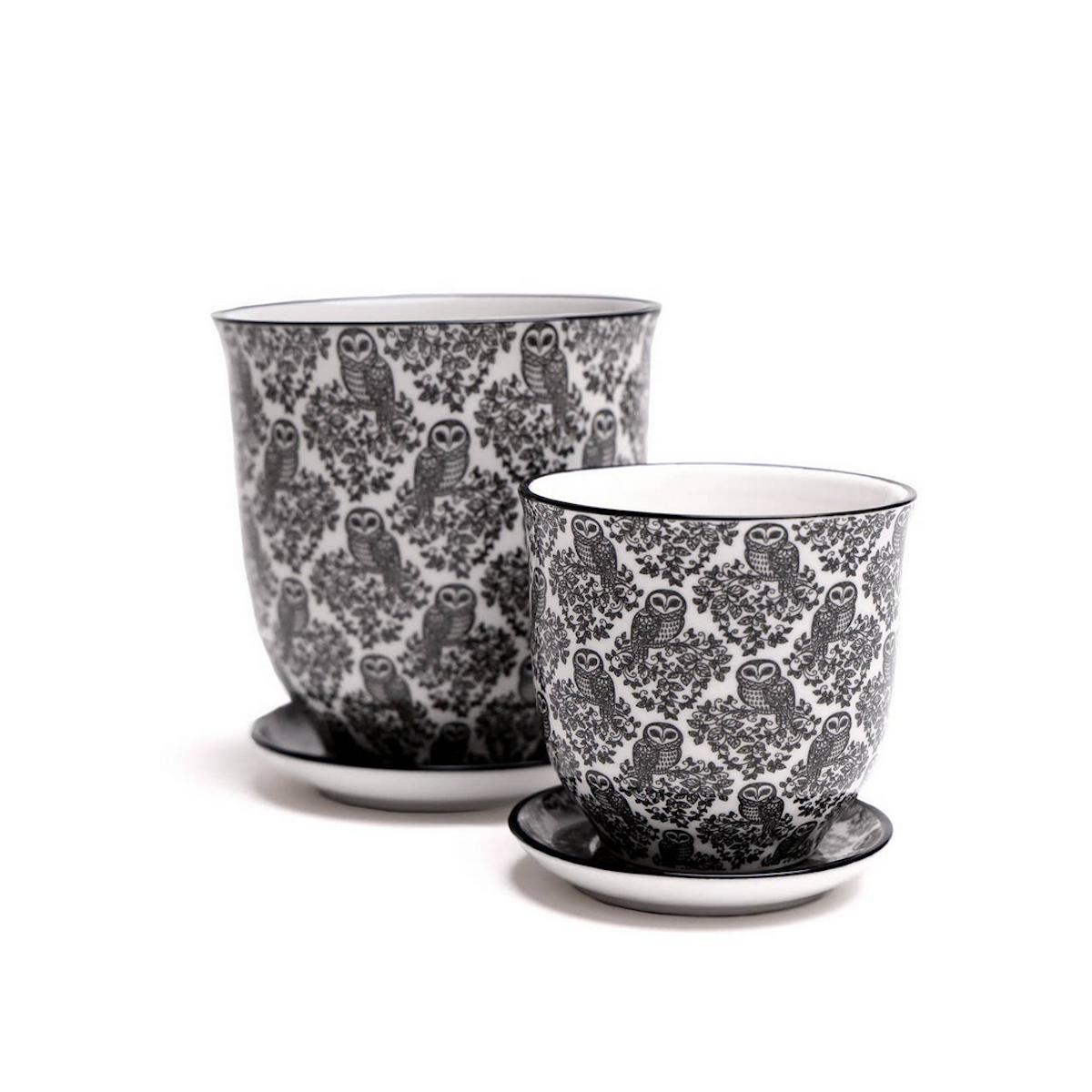 Liberte 4in Pot Black Owls
