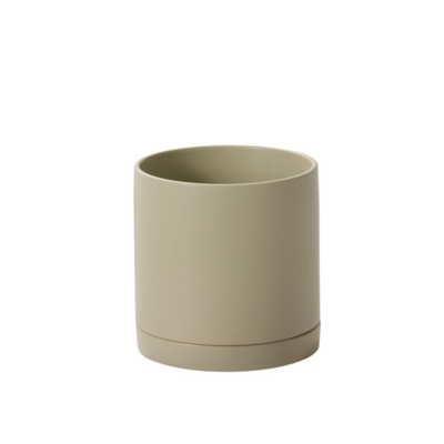 Modern Romey Pot 8in Neutral Light Green