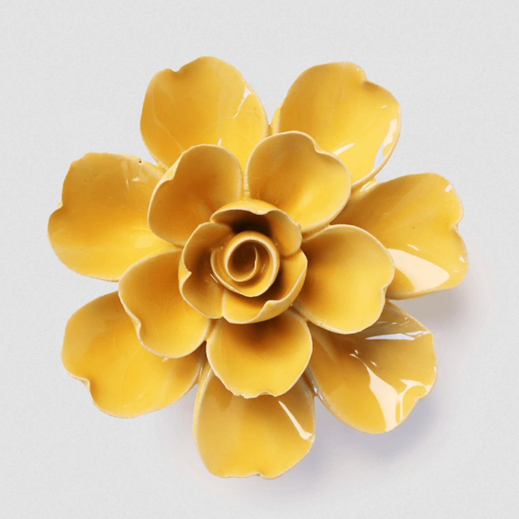 Ceramic Flower Tahitian Gardenia 4.25in Burnt Yellow – Cornell Farm