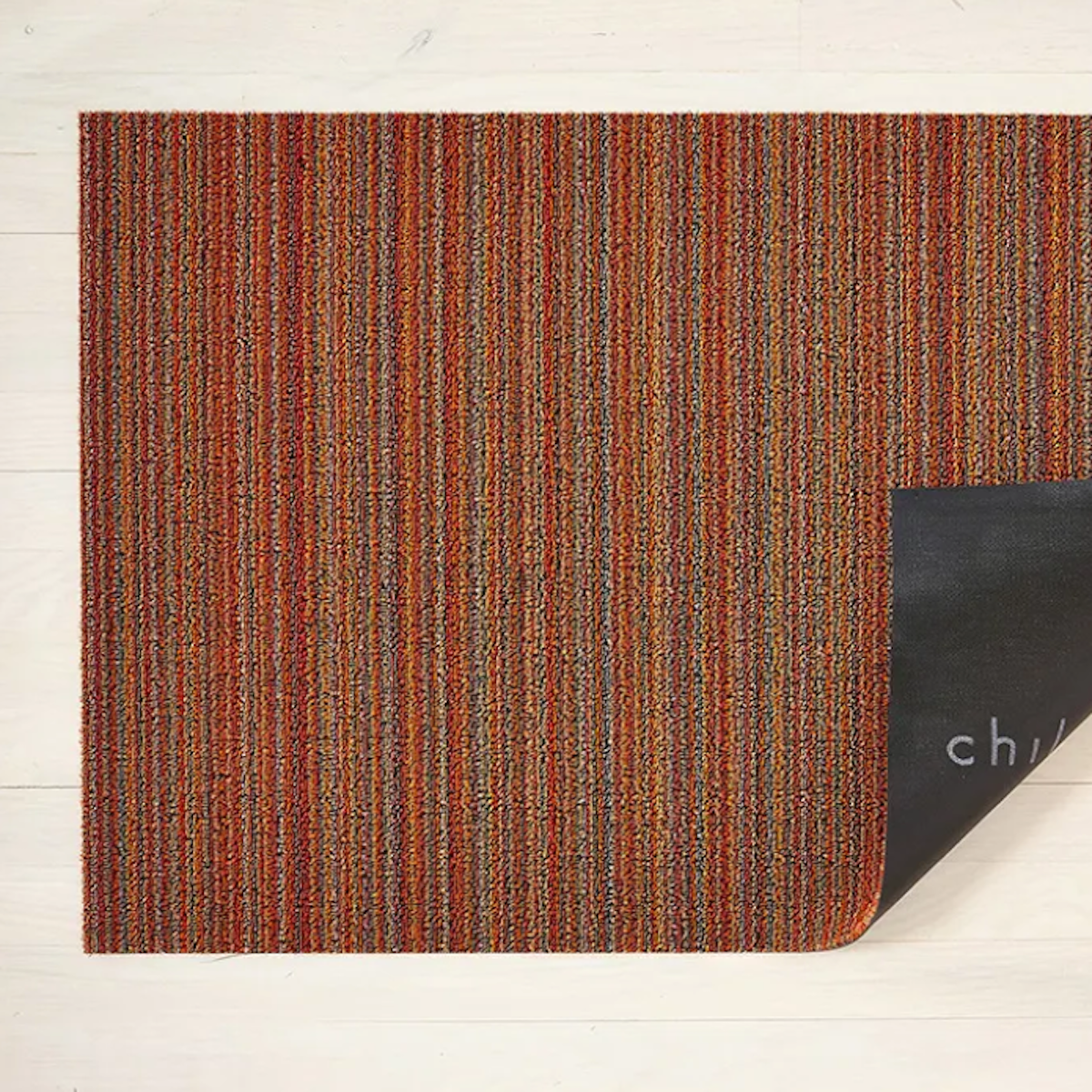 Doormat 18x28 ORANGE Skinny Stripe Shag