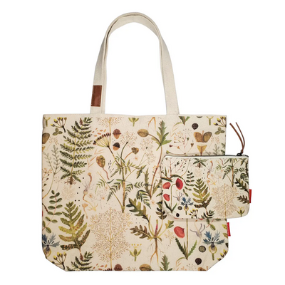 Canvas Greens &amp; Flowers Tote