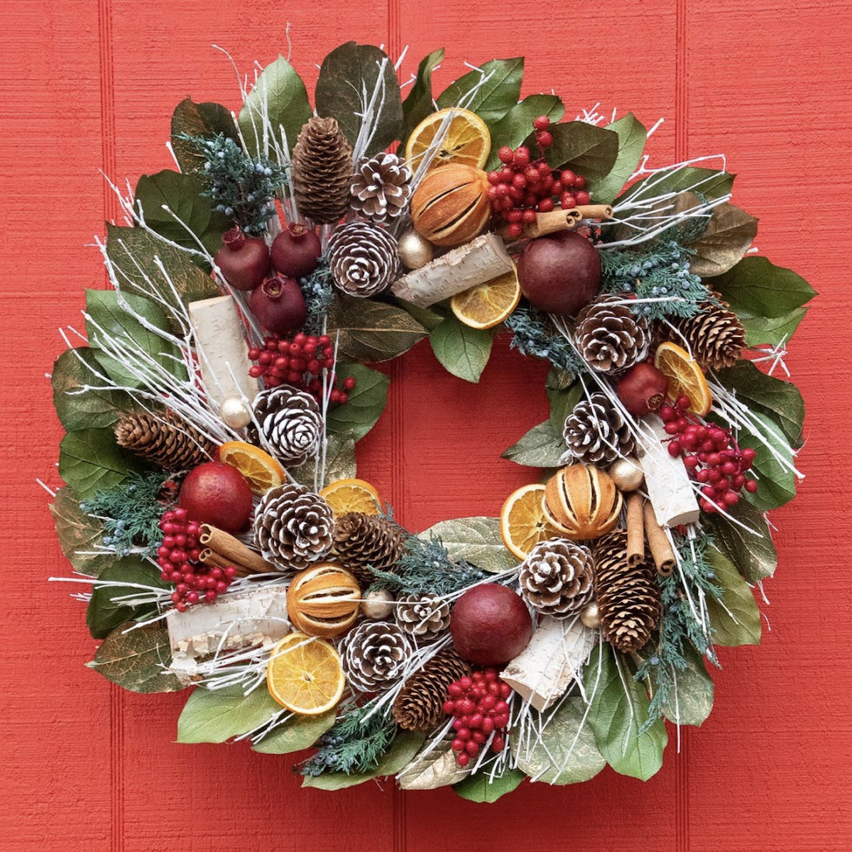 Dried Wreath 18" Pomegranate Citrus -On order