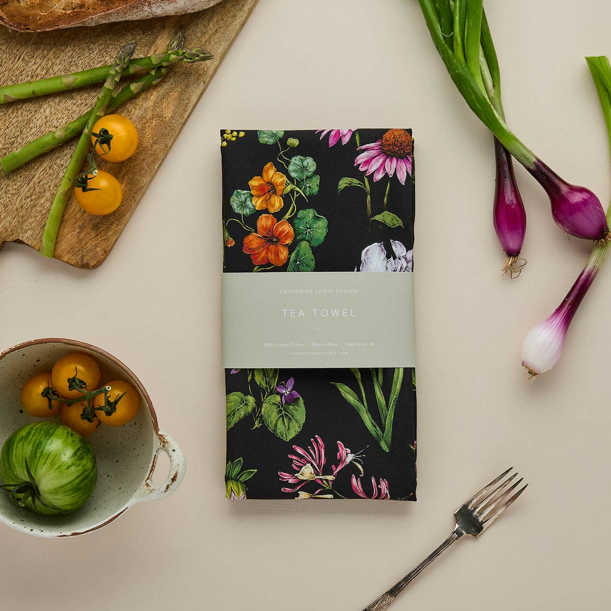Luxury 'Bountiful Blooms' Tea Towel