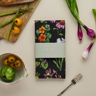 Luxury 'Bountiful Blooms' Tea Towel