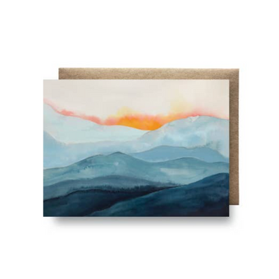 Miaja Rebecca Hand Drawn Blue Hills Card