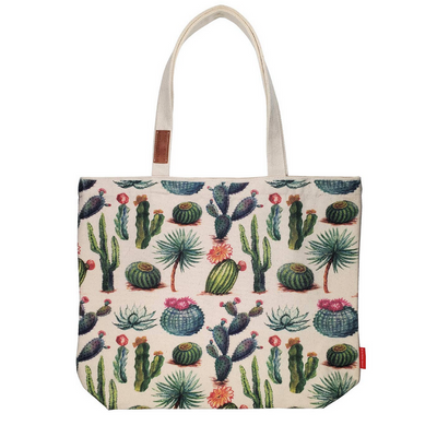 Canvas Greens &amp; Flowers Tote
