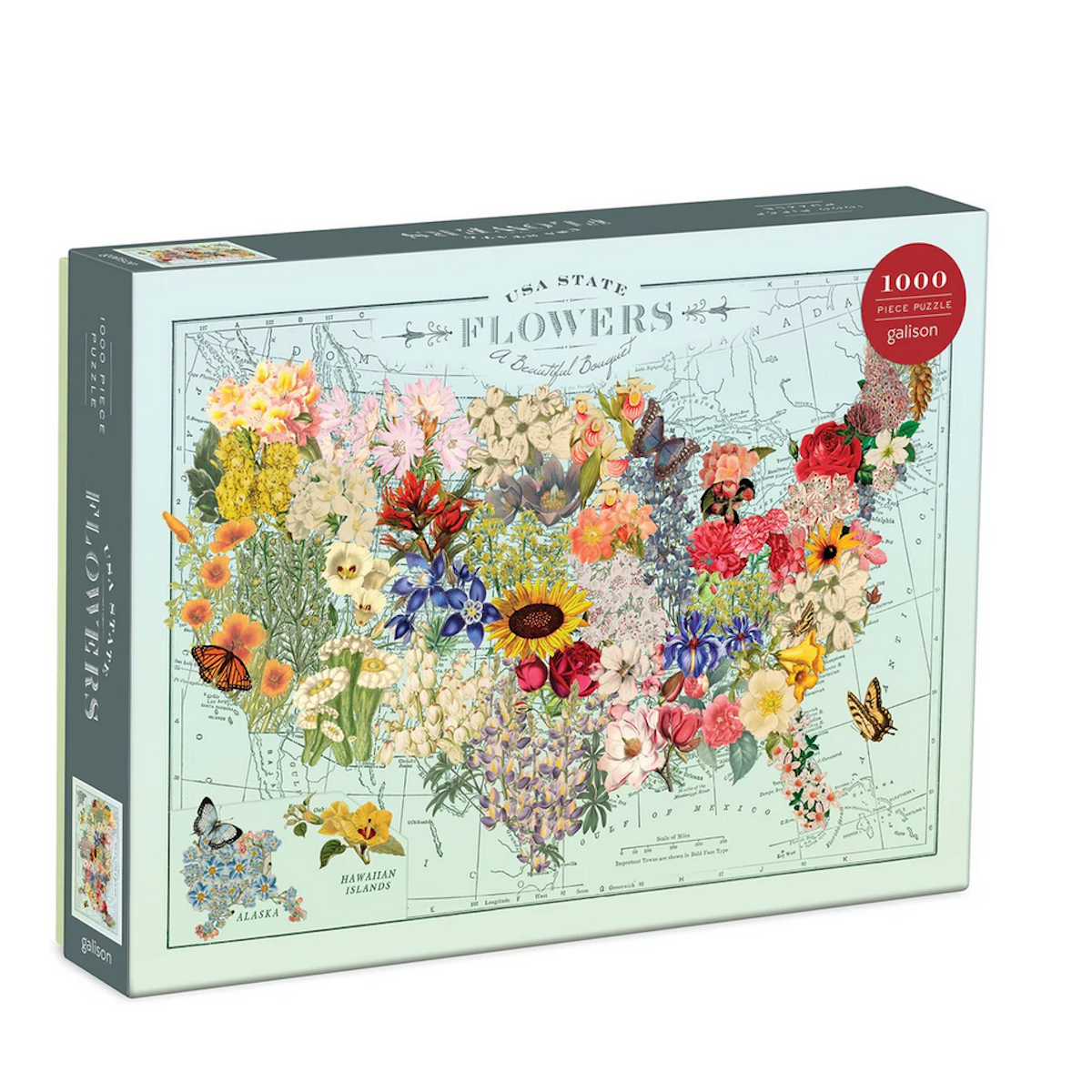 USA State Flowers Wendy Gold Puzzle 1000pcs