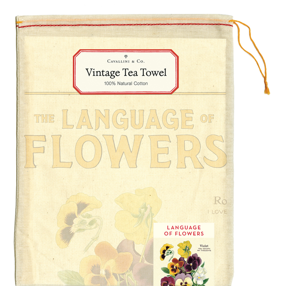 Language of Flowers Cavallini Tea Towel