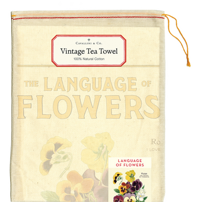 Language of Flowers Cavallini Tea Towel