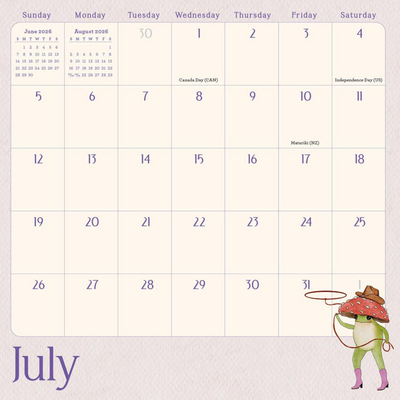 The Little Frogs Guide to Self-Care Mini Wall Calendar 2026
