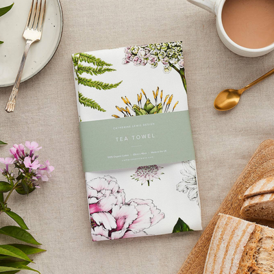 Luxury 'Summer Garden' Tea Towel