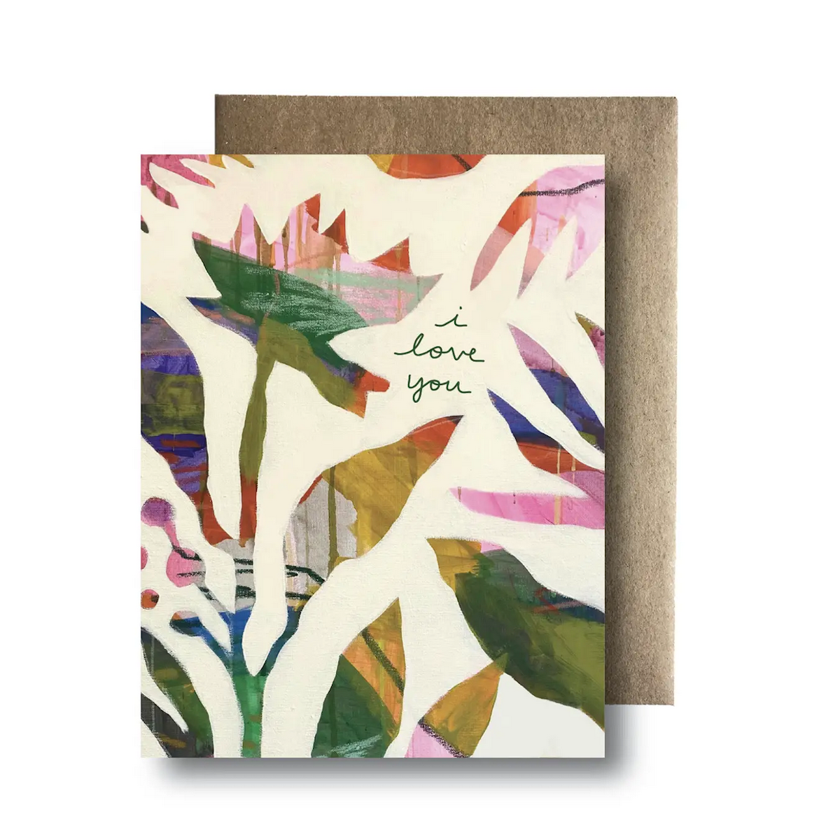 Card MRHD - I Love you abstract flowers