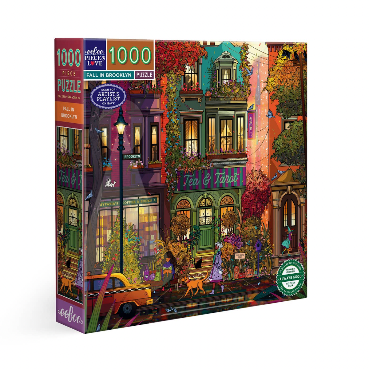 Fall in Brooklyn eeBoo Square Puzzle 1000pcs – Cornell Farm