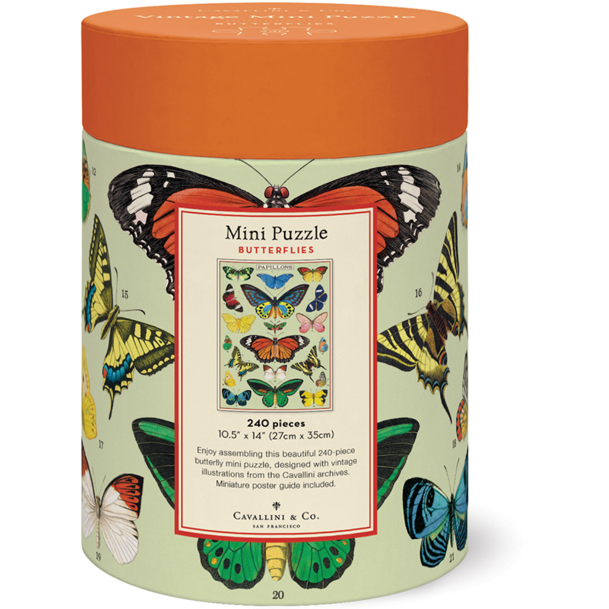 Butterflies Mini Cavallini Puzzle Tube 240pcs