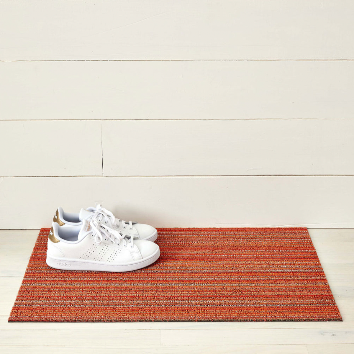 Doormat 18x28 ORANGE Skinny Stripe Shag