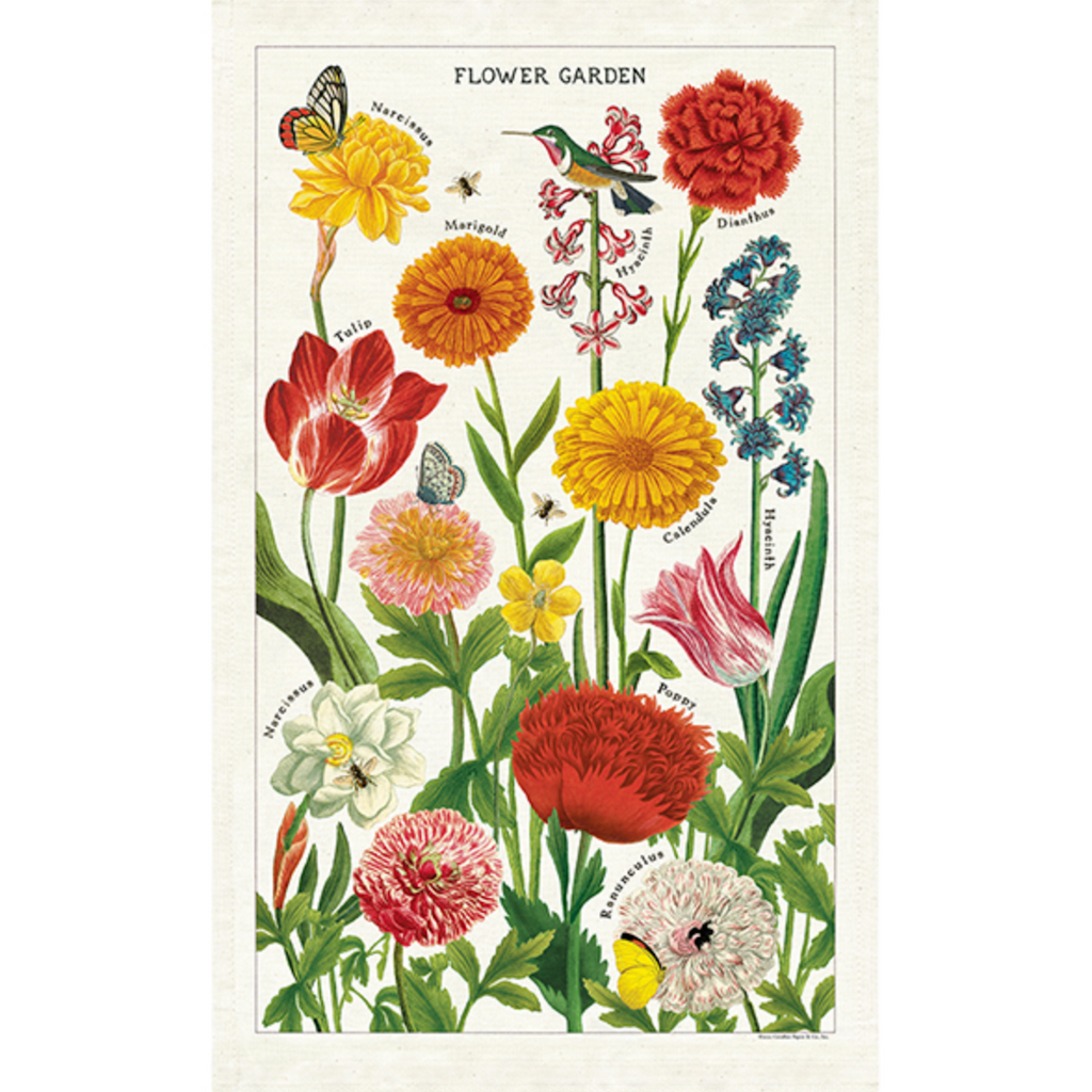 Cavallini Tea Towel Flower Garden