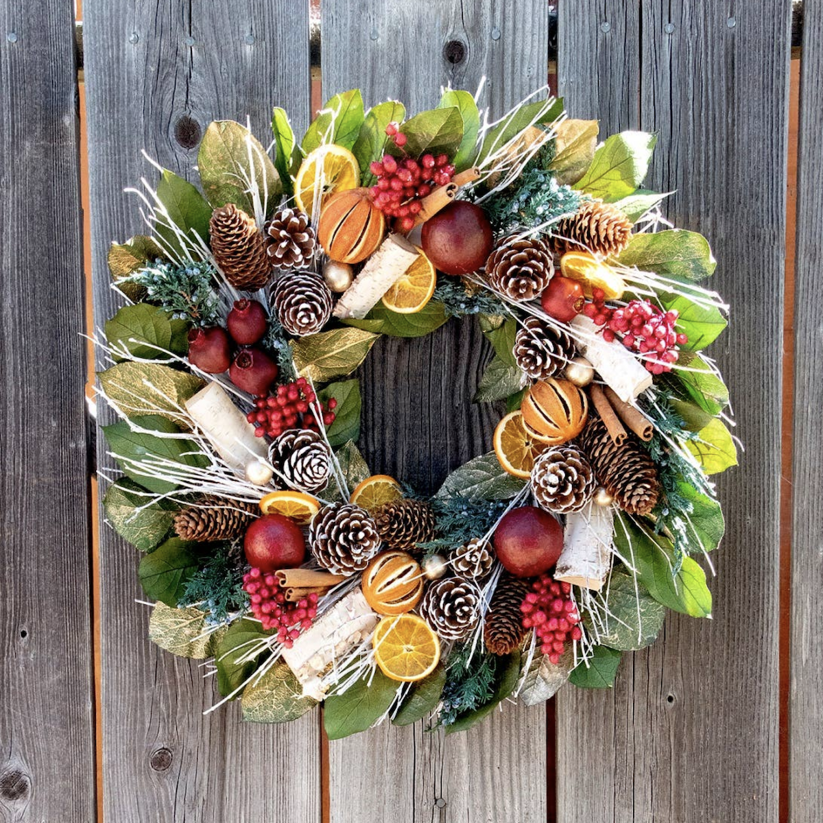 Dried Wreath 18" Pomegranate Citrus -On order