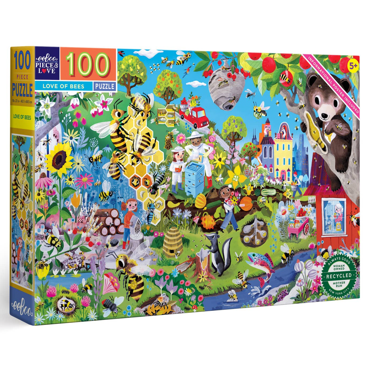 Love of Bees eeBoo Puzzle 100pcs