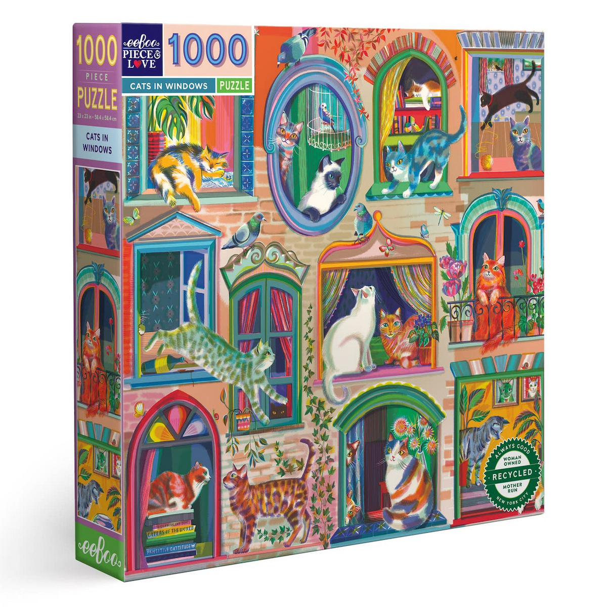 Cats in Windows eeBoo Puzzle 1000pcs