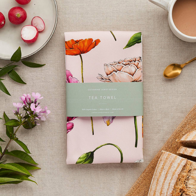 Luxury 'Floral Brights' Tea Towel