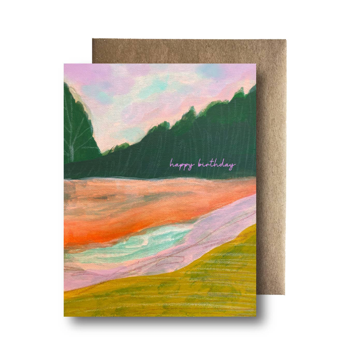 Maija Rebecca Hand Drawn HBD Lavender Sky Card