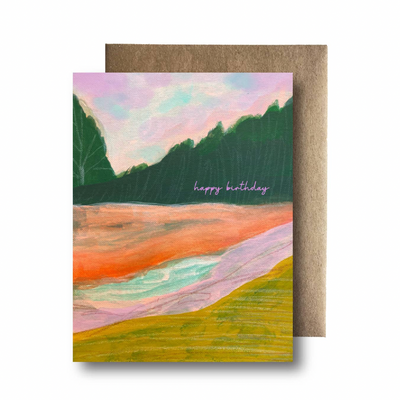 Maija Rebecca Hand Drawn HBD Lavender Sky Card