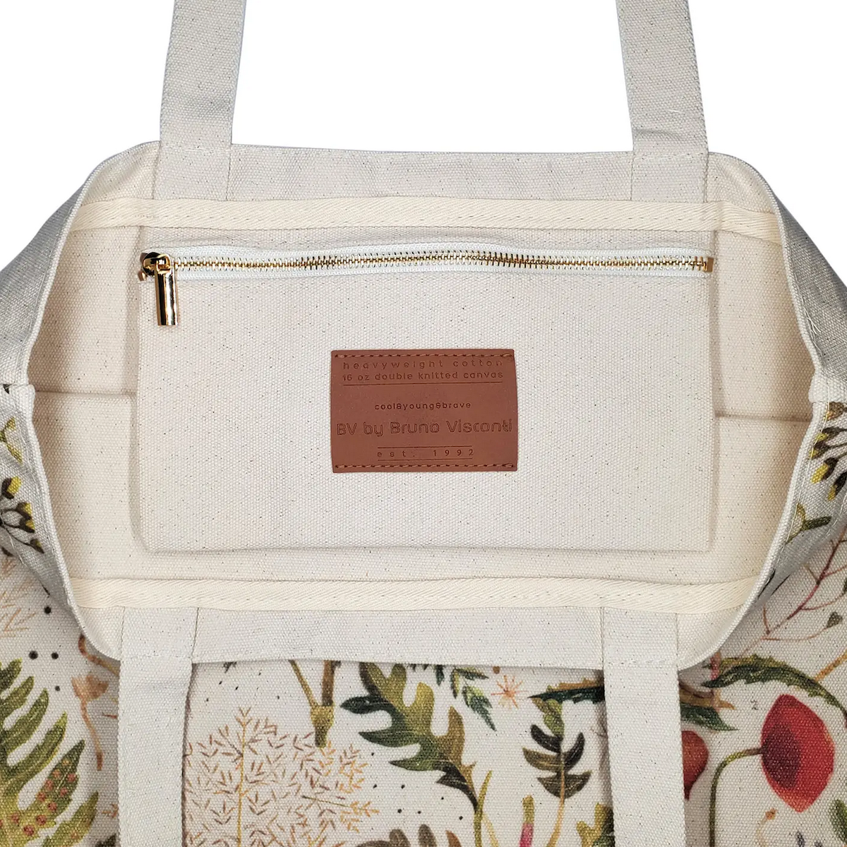 Canvas Greens &amp; Flowers Tote