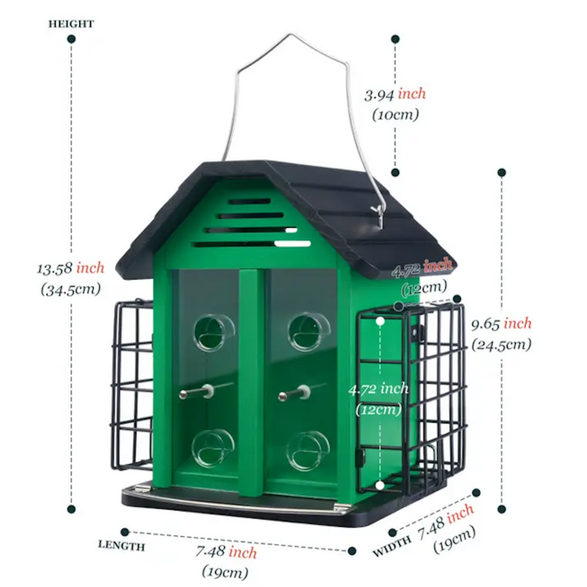 Kingsyard 3 In 1 Wild Bird Feeder for Outdoor Hanging