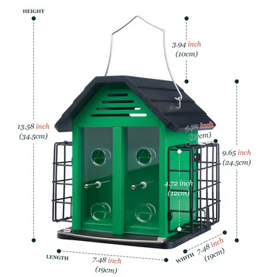 Kingsyard 3 In 1 Wild Bird Feeder for Outdoor Hanging