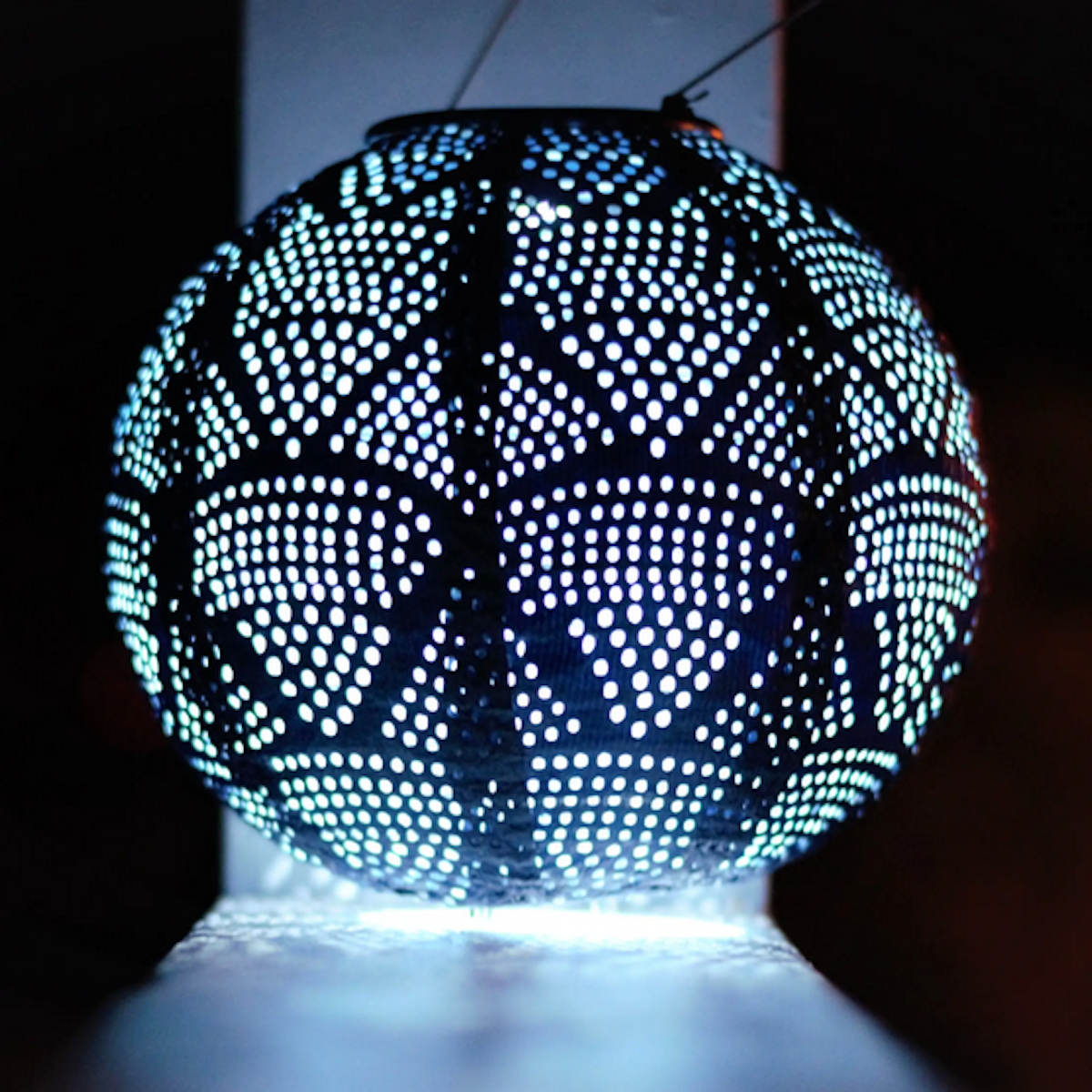 Solar Lantern - Soji Stella Globe Ultramarine 8in