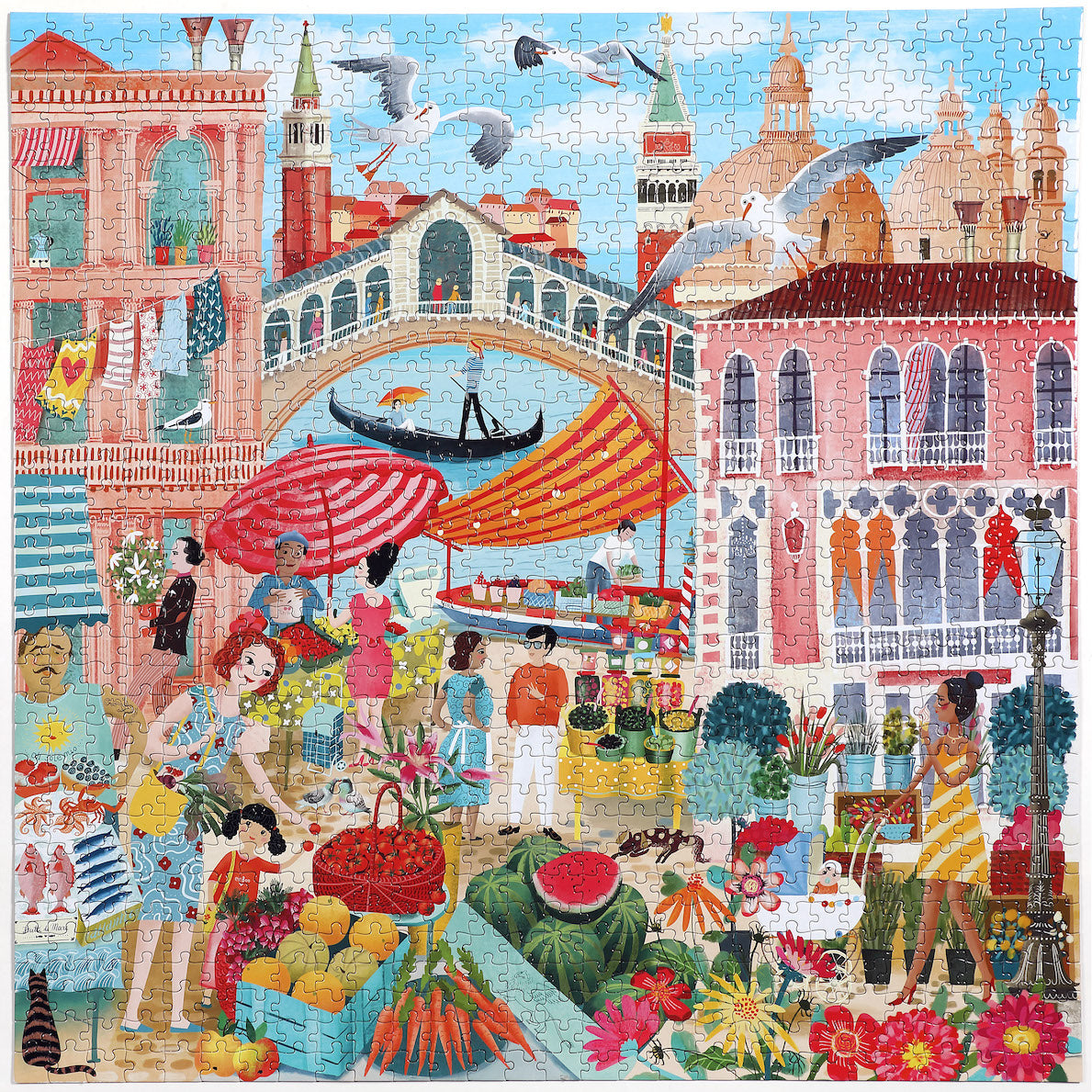 Venice Open Market eeBoo Puzzle 1000pcs