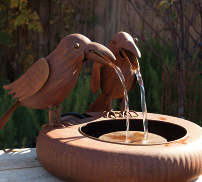 Folk Art Crows Fountain