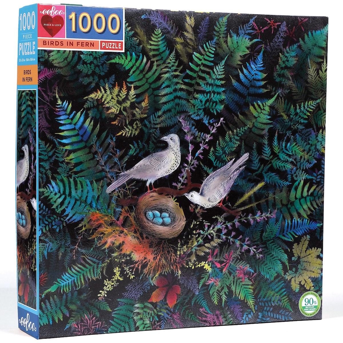 Birds in Fern eeBoo Puzzle 1000pcs