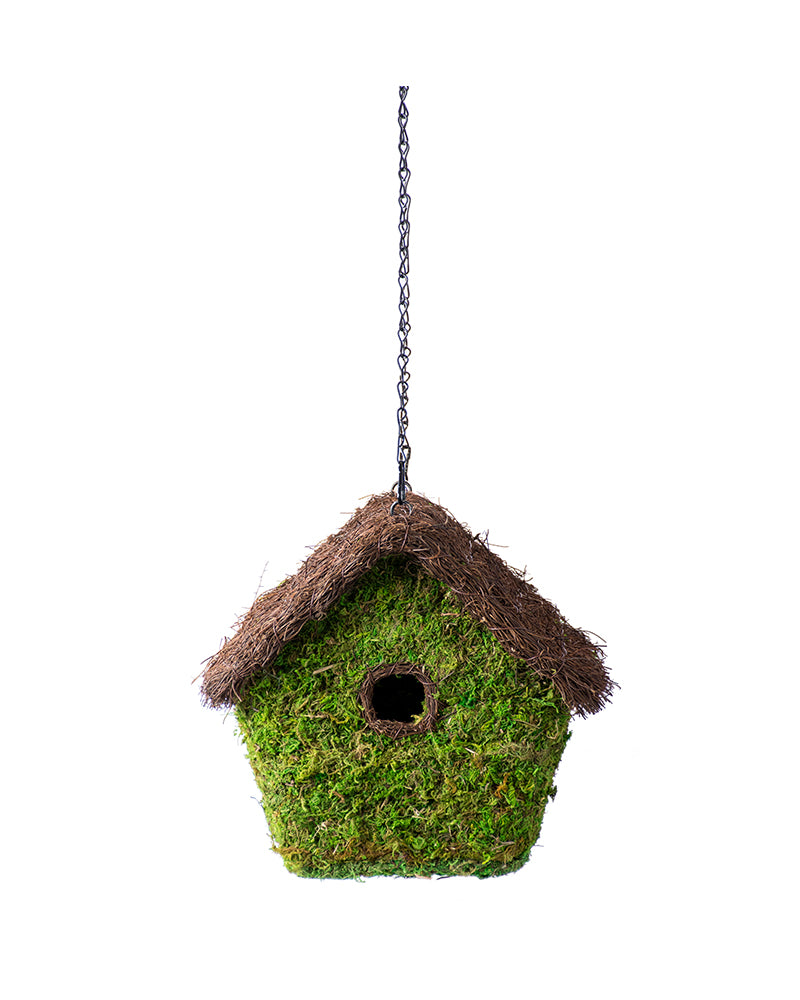 SM Farmhouse Birdhouse Moss 11” x 12” 11”